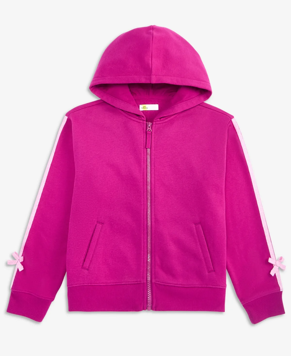 Bow-Trim Zip Hoodie by Epic Threads