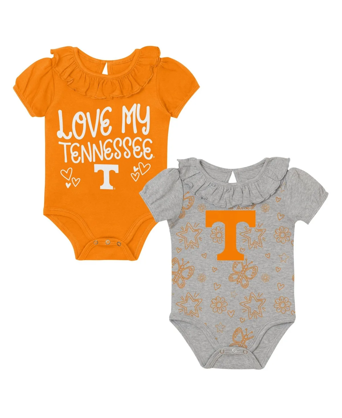 Tennessee Volunteers Playtime Short-Sleeve Ruffle Bodysuit Set, 2-Pack by Outerstuff