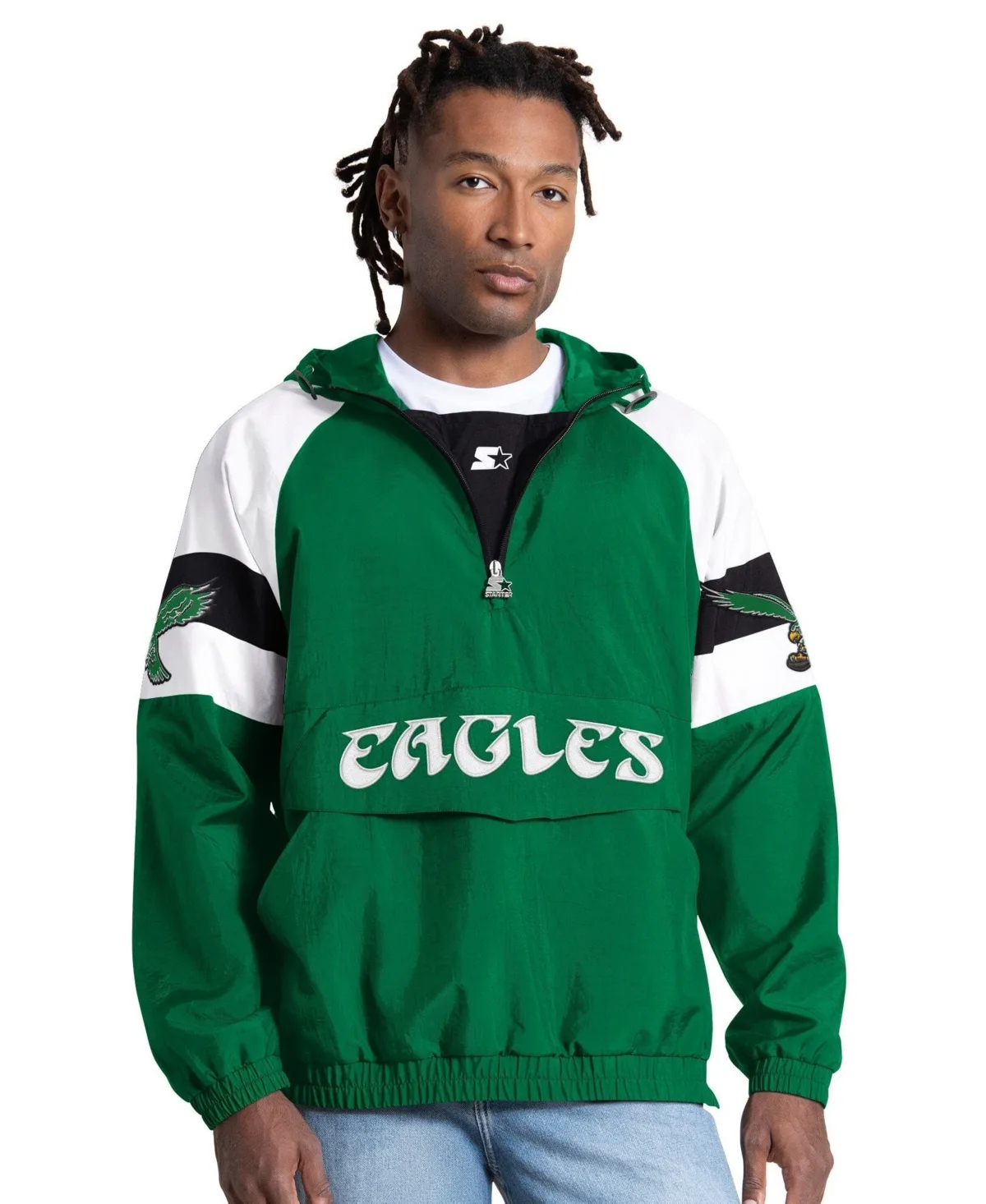 Philadelphia Eagles Street Cut Retro Logo Half-Zip Jacket