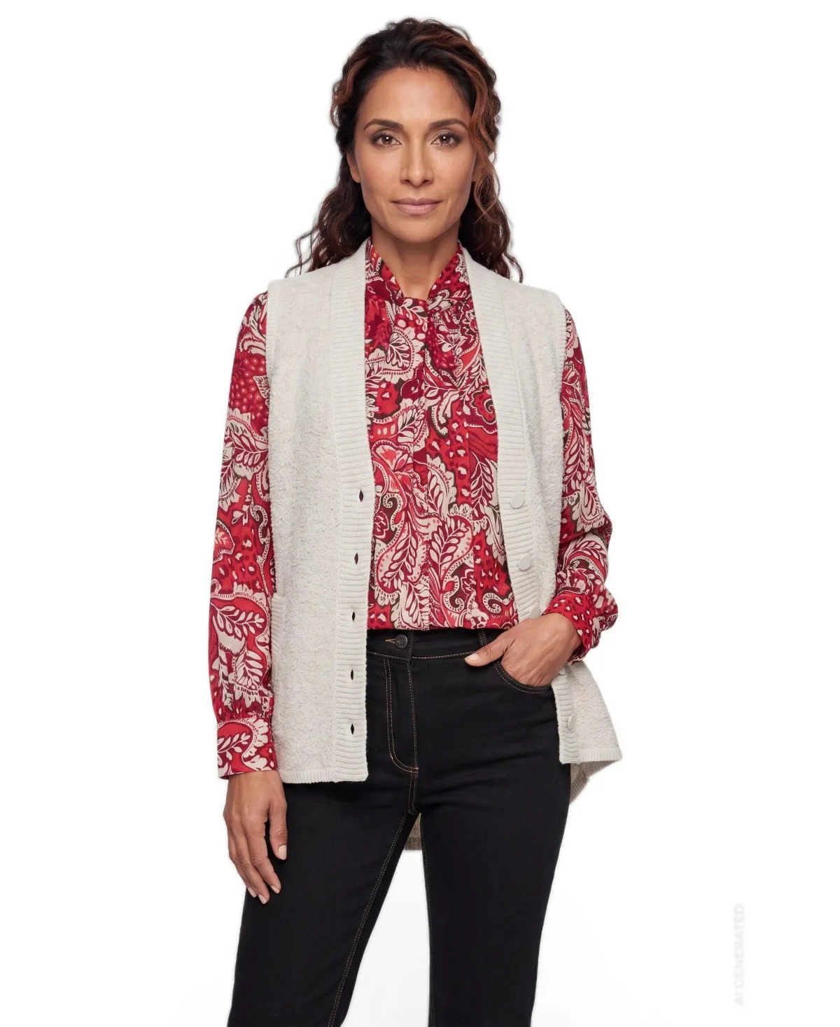Boucle Knit Vest by Olsen