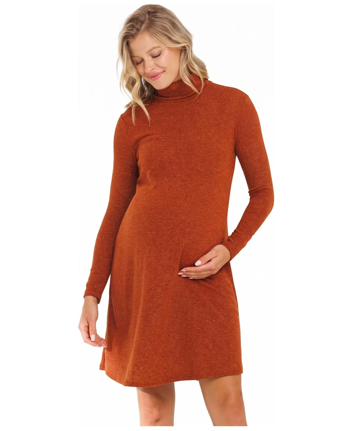 Turtleneck Shimmer Dress by Hello Miz