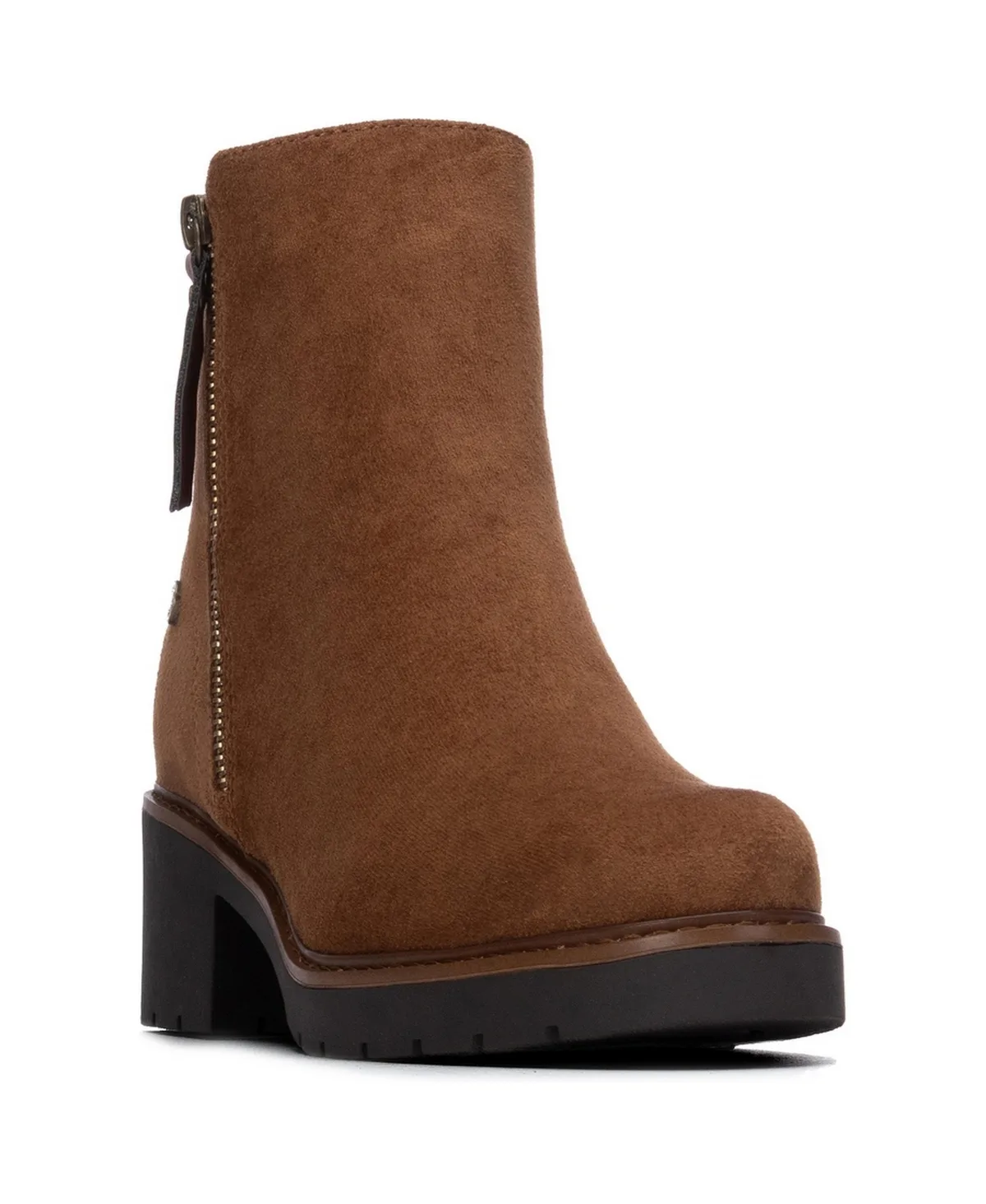 Refresh Suede Ankle Block-Heel Booties
