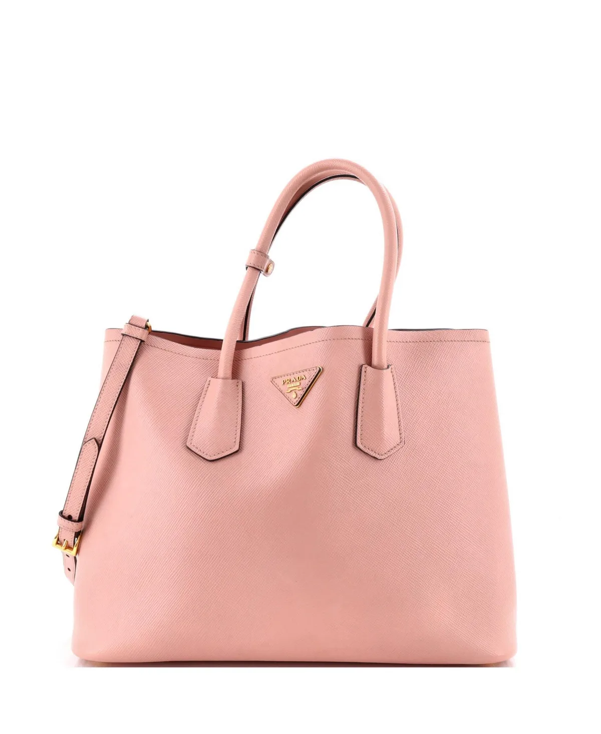 Pre-Owned Large Cuir Double Tote Saffiano Leather by Prada