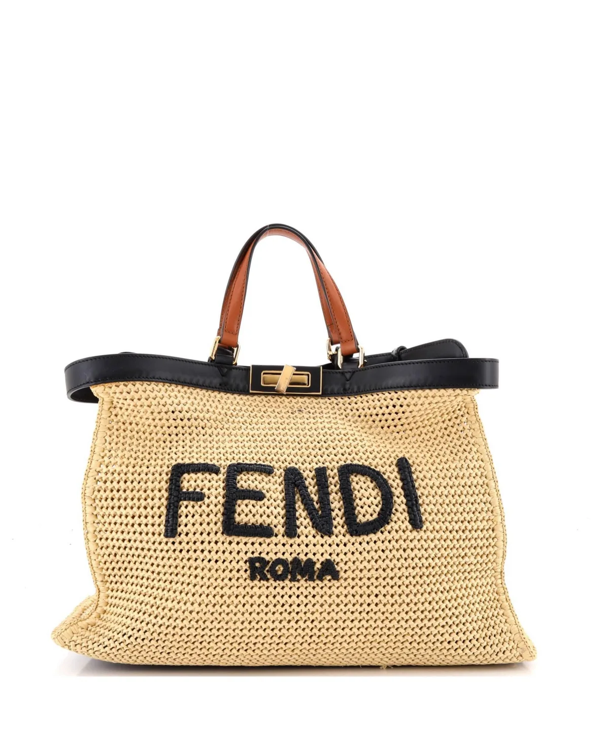 Pre-Owned Medium Peekaboo X-Tote Raffia by FENDI