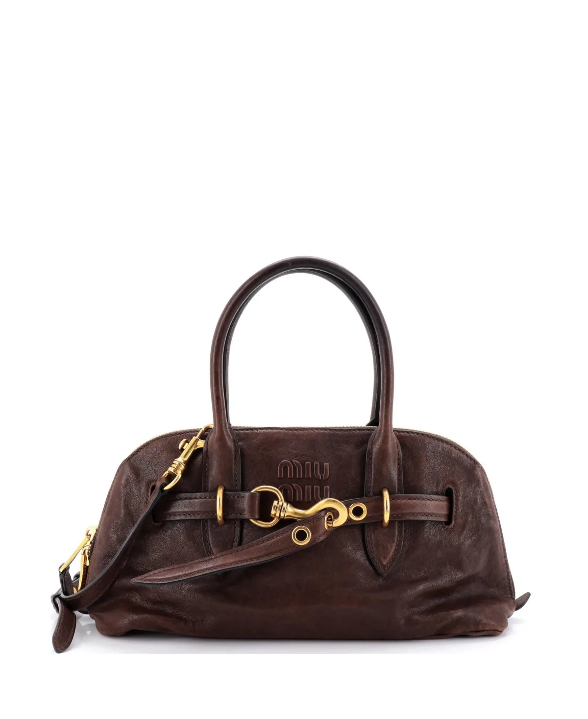 Pre-Owned Regular Aventure Top Handle Bag Leather by Miu Miu