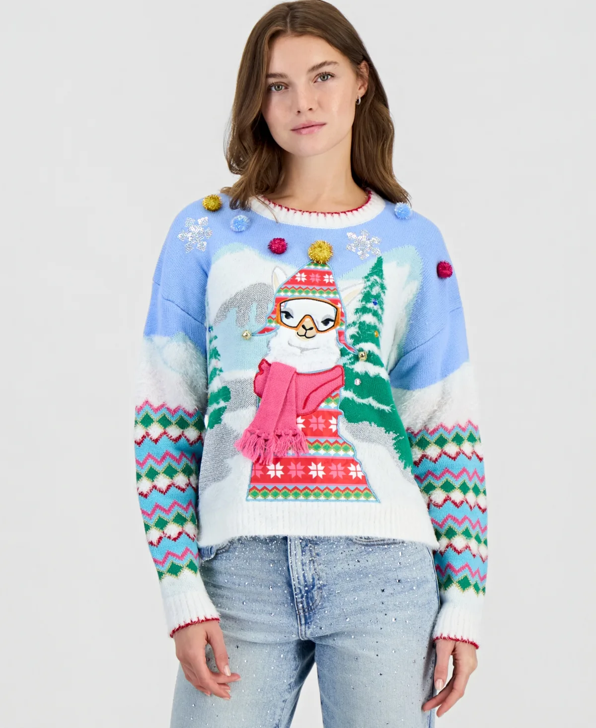 Llama Ski Christmas Sweater by Hooked Up by Iot