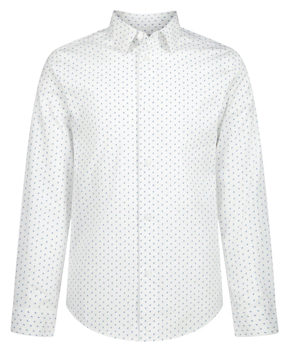 Double Dash Print Stretch Long-Sleeve Button-Up Shirt by Calvin Klein