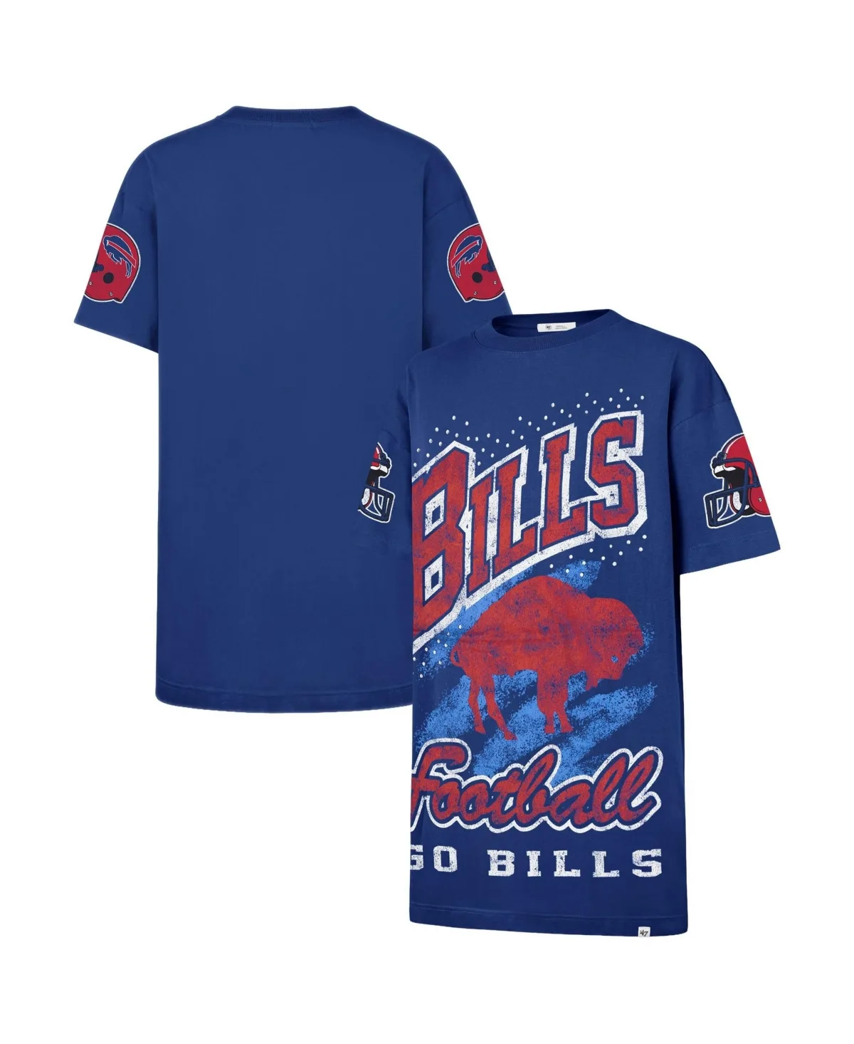 Buffalo Bills Gemstone Swash Oversized Distressed Graphics T-Shirt Dress by 47 Brand