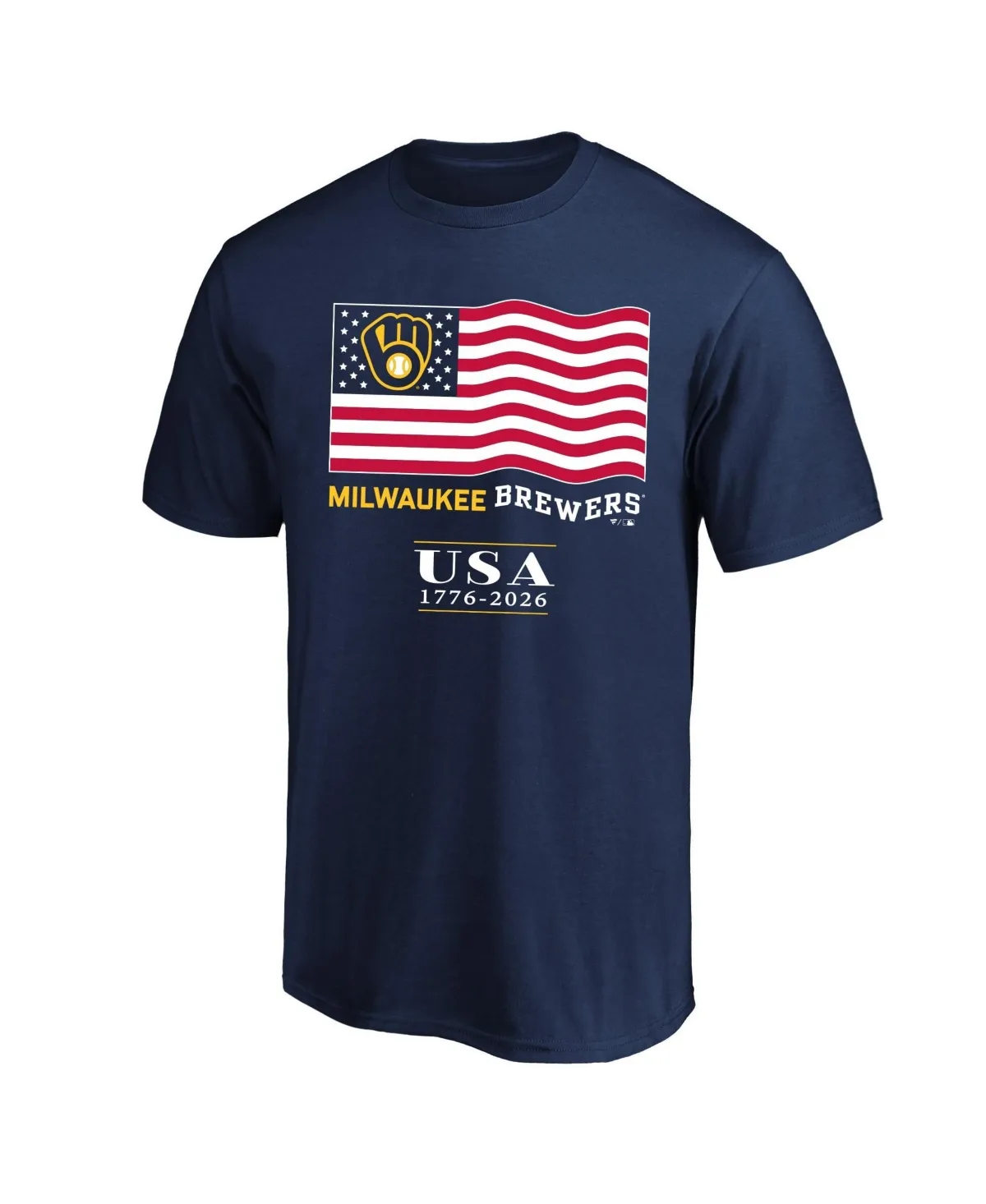 Milwaukee Brewers Commemorative Usa 1776-2026 Classic-Fit Graphic T-Shirt by Fanatics
