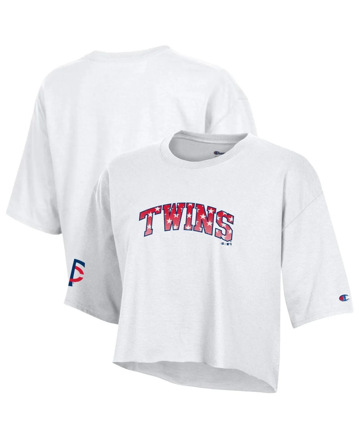 Minnesota Twins Americana Cropped Graphic Crewneck T-Shirt by Champion