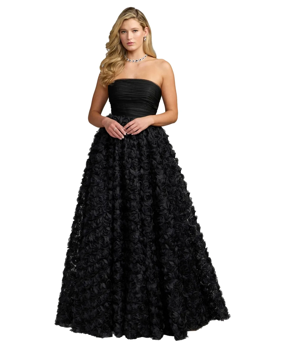Mac Duggal Strapless 3D Rosette Ball Gown by M.A.C.