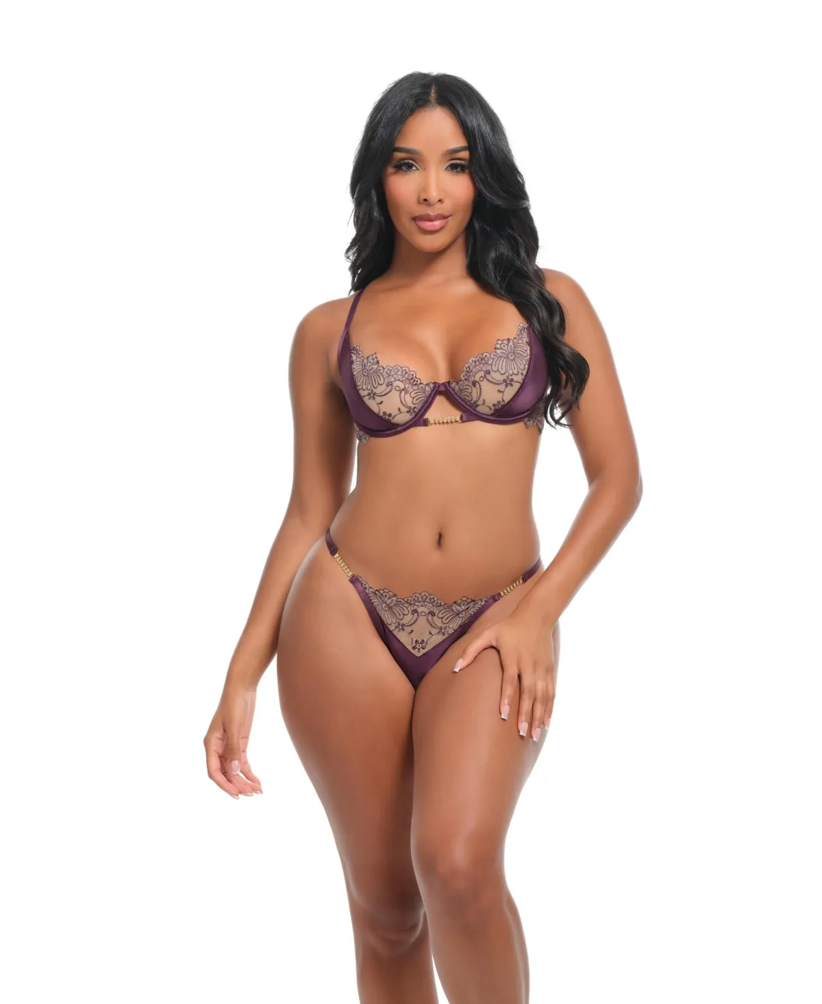 Loretta Sheer Embroidered Bra Set by Oh La La Cheri