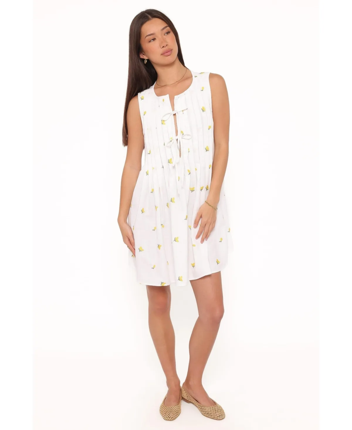 Madeline Floral-Print Crewneck Mini Dress by Petal and Pup