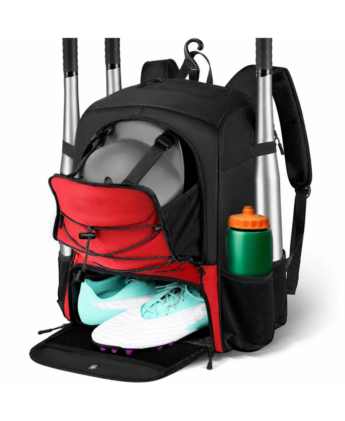 Lightweight Baseball Backpack with Shoe Pocket Multiple Pockets for Softball Tball Gear by Peneyon