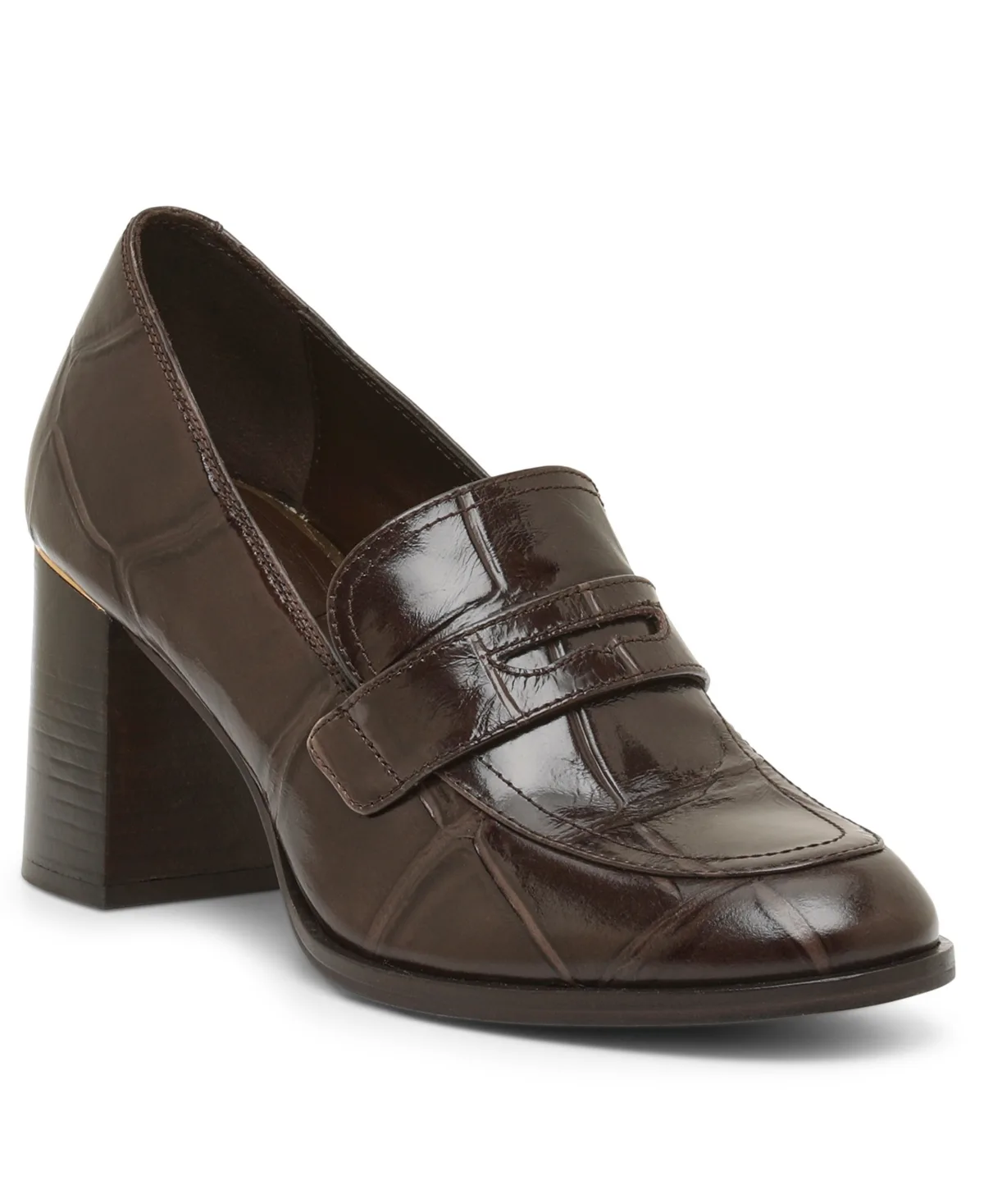 Geanna Block Heel Almond Toe Loafer Pumps by Vince Camuto