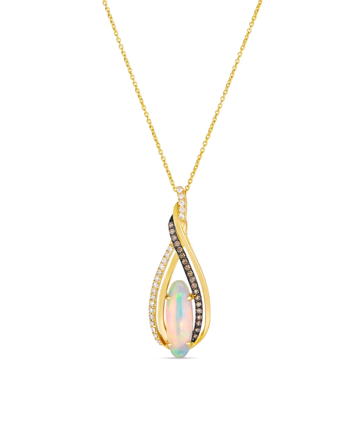 Honey Gold Chocolate Diamond and Opal Pendant (0.22 ct. t.w.) in 14k Yellow Gold by Le Vian