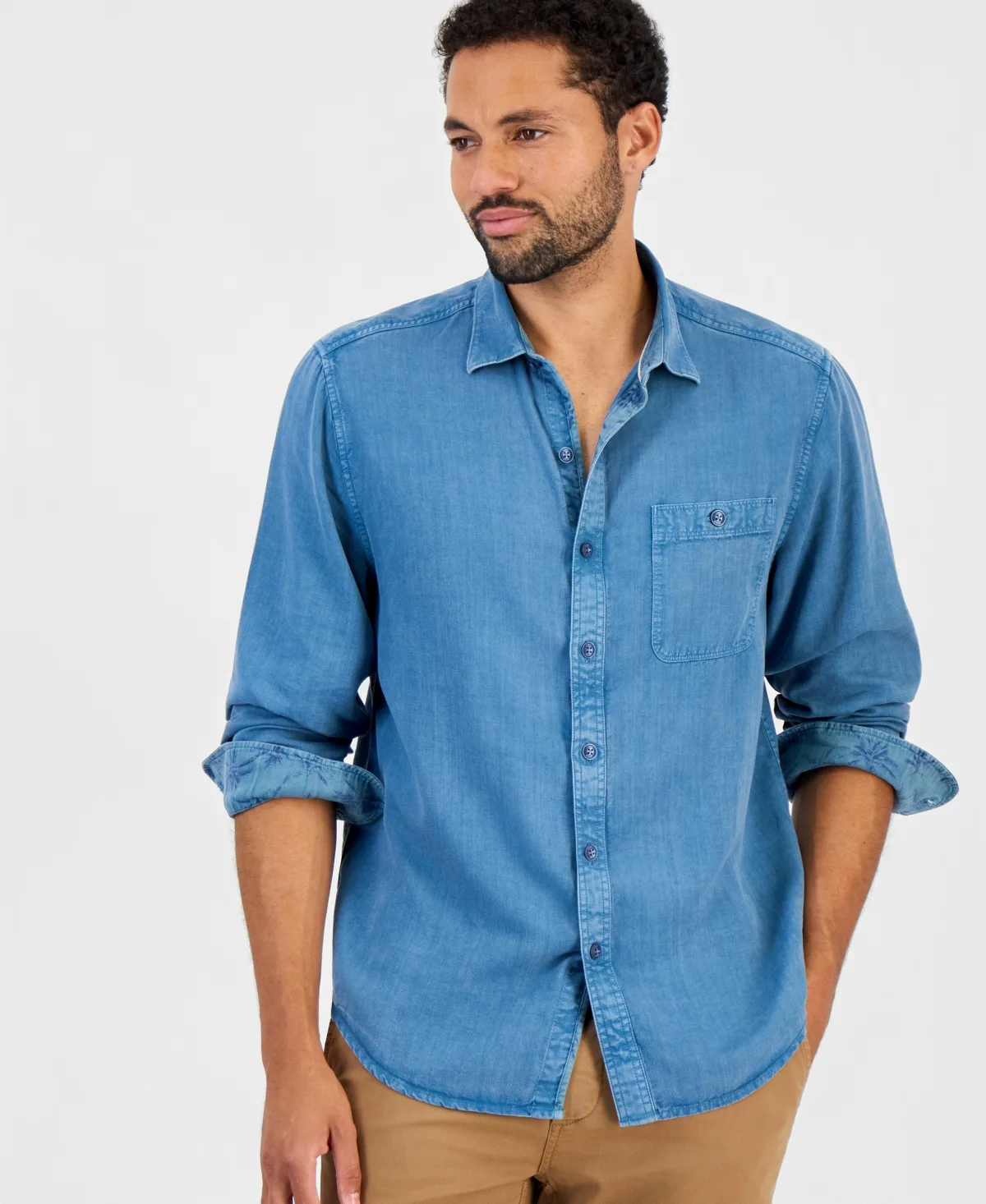 Bonfire Beach Long-Sleeve Button-Down Classic-Fit Linen-Blend Shirt by Tommy Bahama