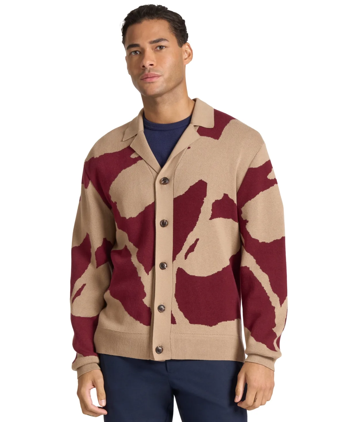 Ted by Ted Baker Camdem Floral-Print Spread Collar Cotton-Blend Cardigan by Ted Baker