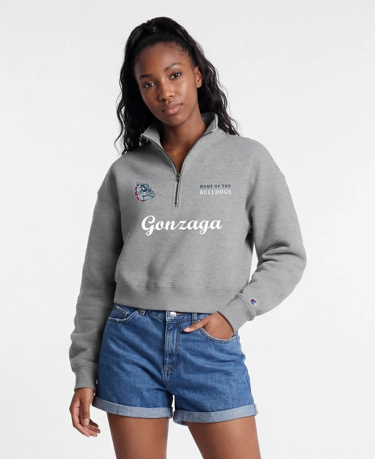 Gonzaga Bulldogs Academic Triumph Quarter-Zip Tri-Blend Pullover by Champion
