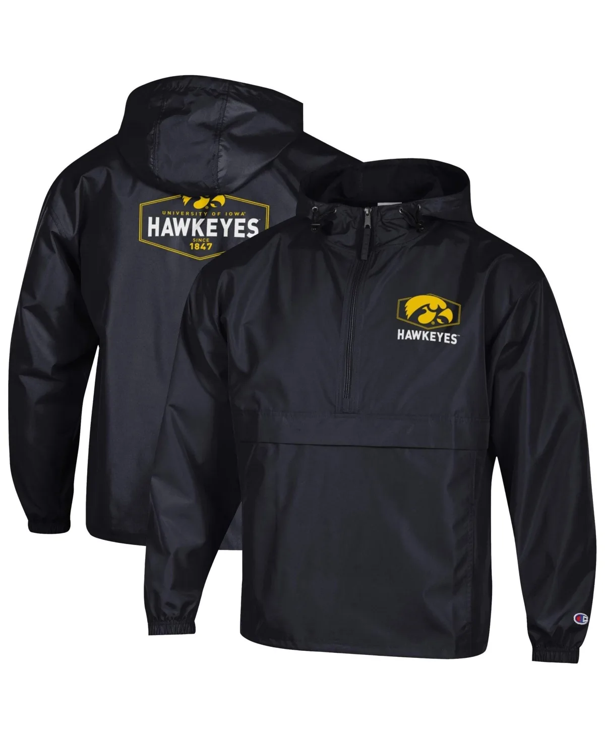 Iowa Hawkeyes Delay Packable Half-Zip Jacket by Champion