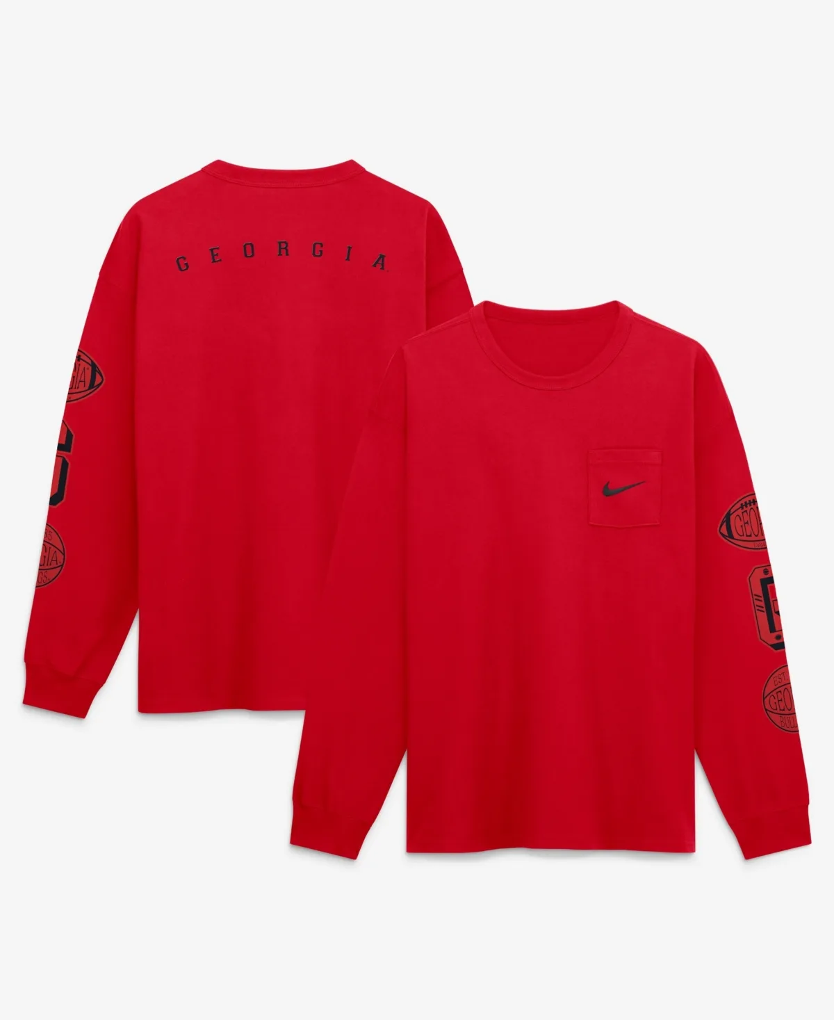 Georgia Bulldogs Academic Long Sleeve Pocket T-Shirt by Nike