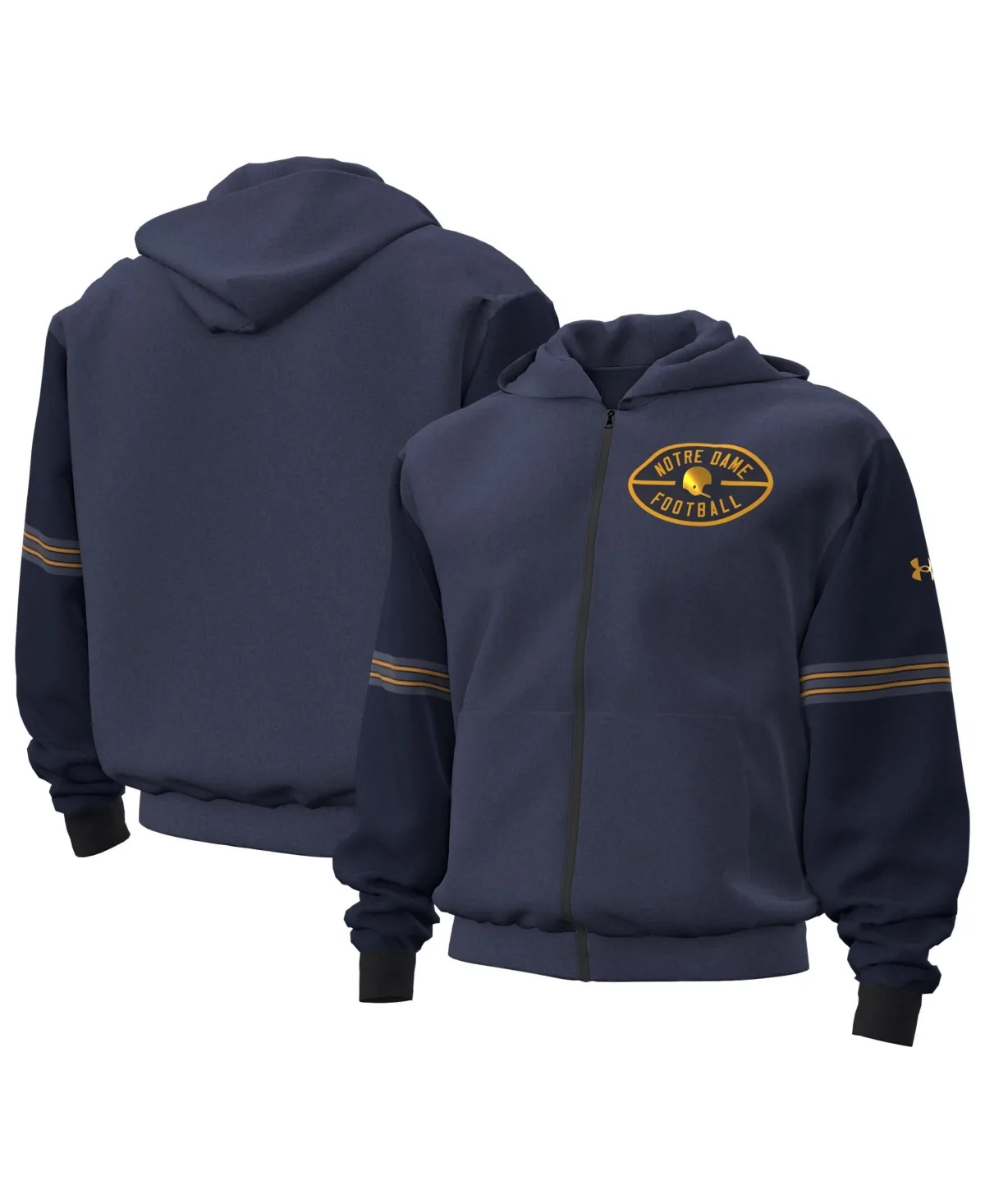 Icon Fleece Taped Collegiate Full-Zip Graphic Long-Sleeve Hoodie by Under Armour