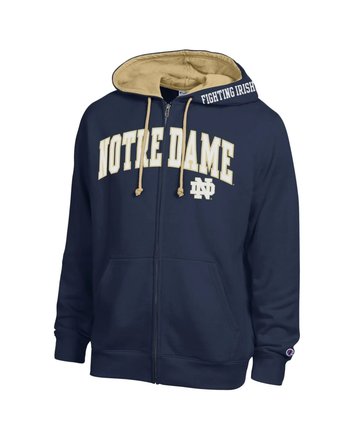Notre Dame Fighting Irish Arch Logo Full-Zip Fleece Hoodie by Champion
