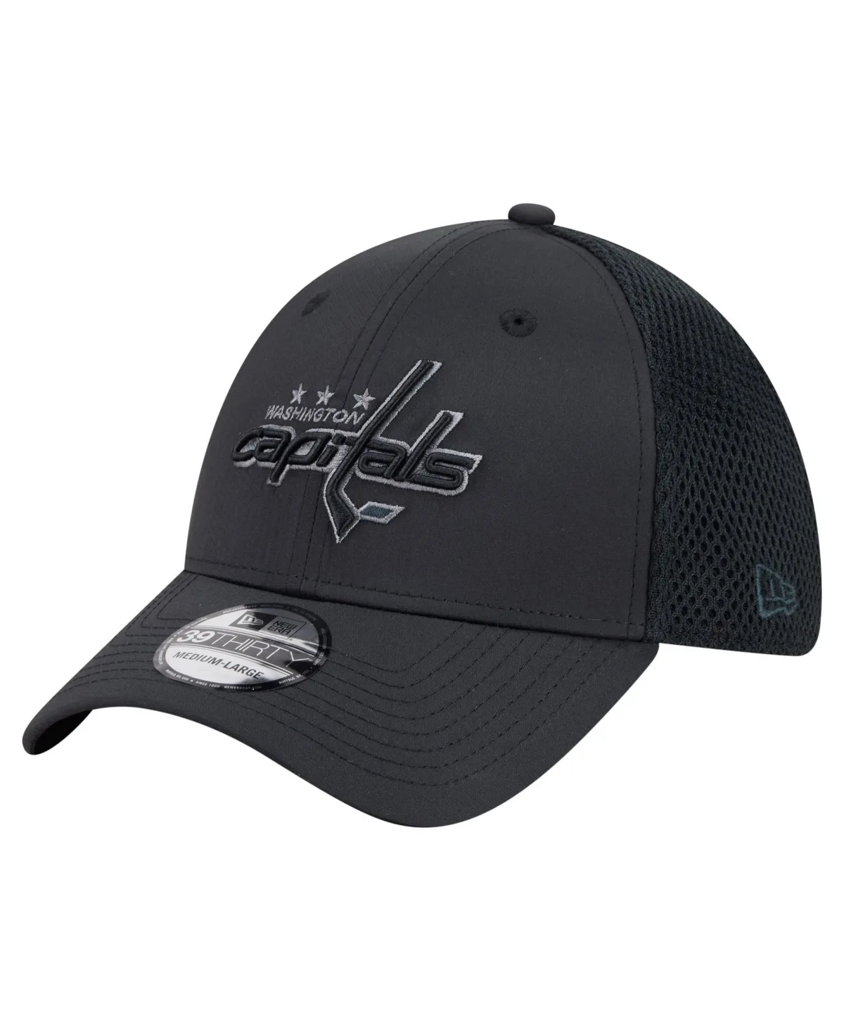 Washington Capitals Blackout 39THIRTY Stretch Hat by New Era
