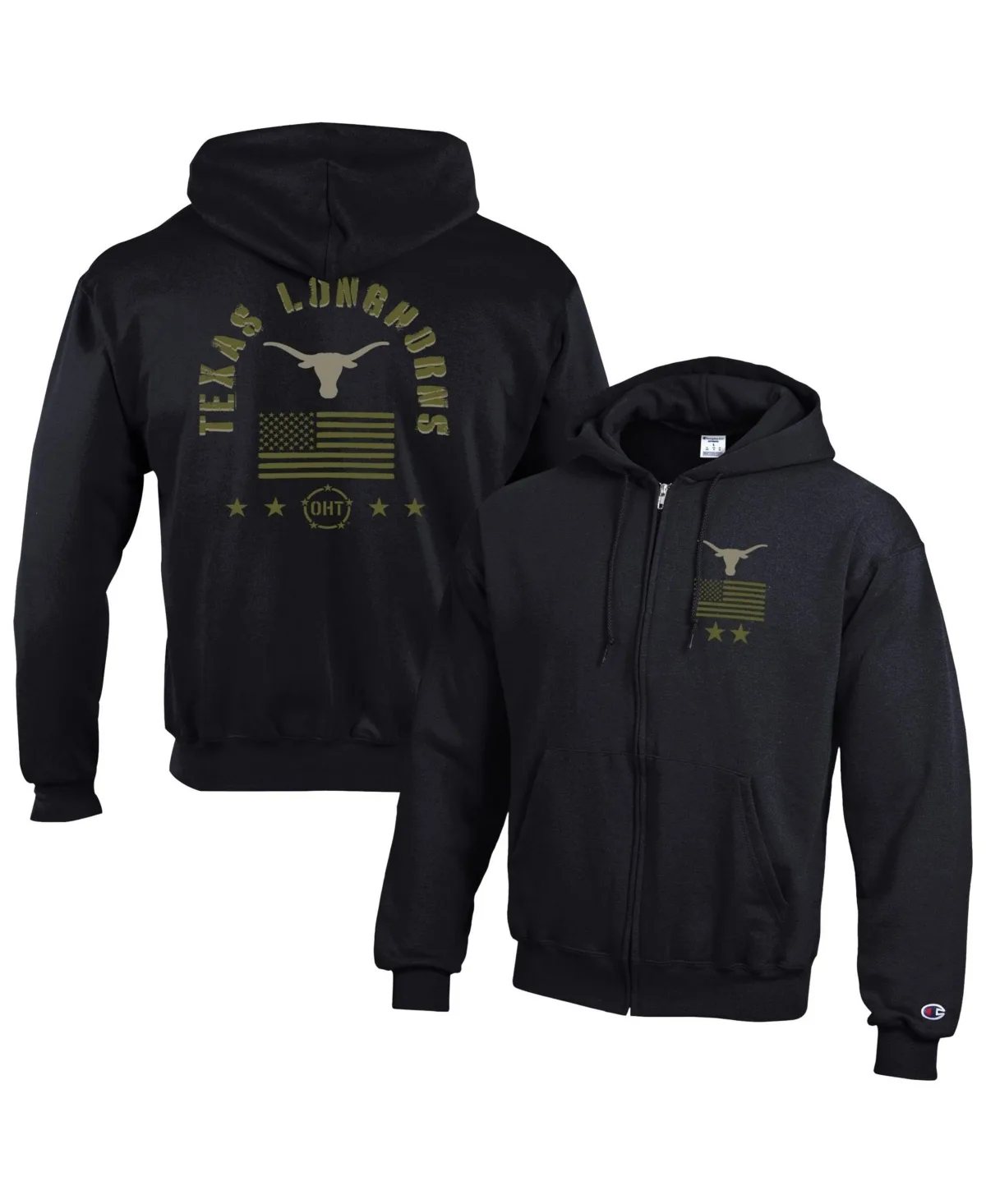 Texas Longhorns Operation Hat Trick Flag Powerblend Fleece Full-Zip Hoodie by Champion
