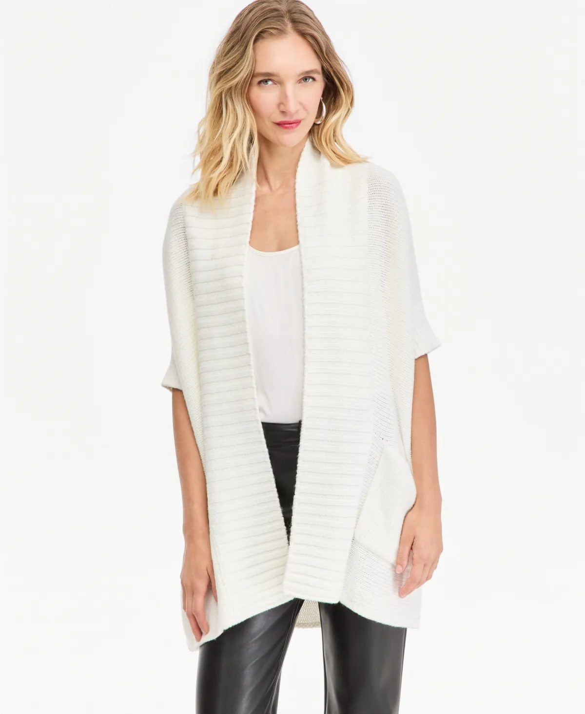 Lantern Sleeve Open-Front Cardigan by INC International Concepts
