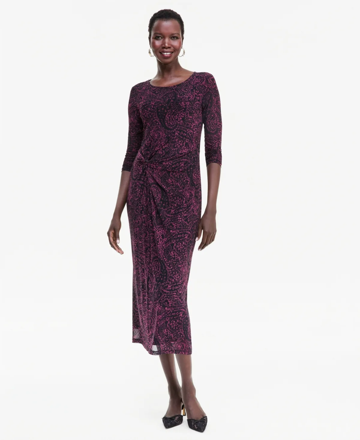 Long-Sleeve Paisley Midi Dress by INC International Concepts