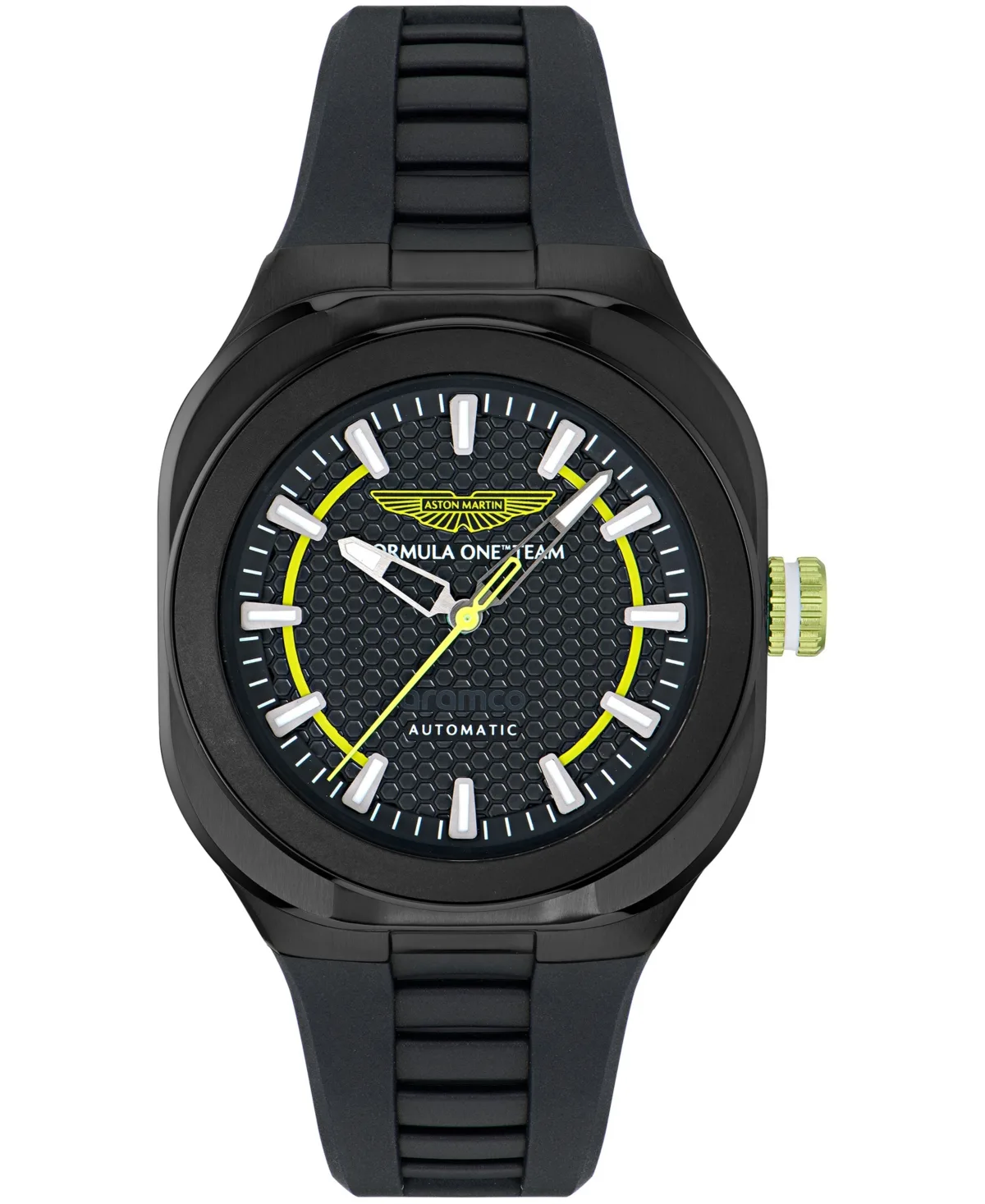 Automatic Cushion Silicone Strap Watch 42mmx44mm by Aston Martin