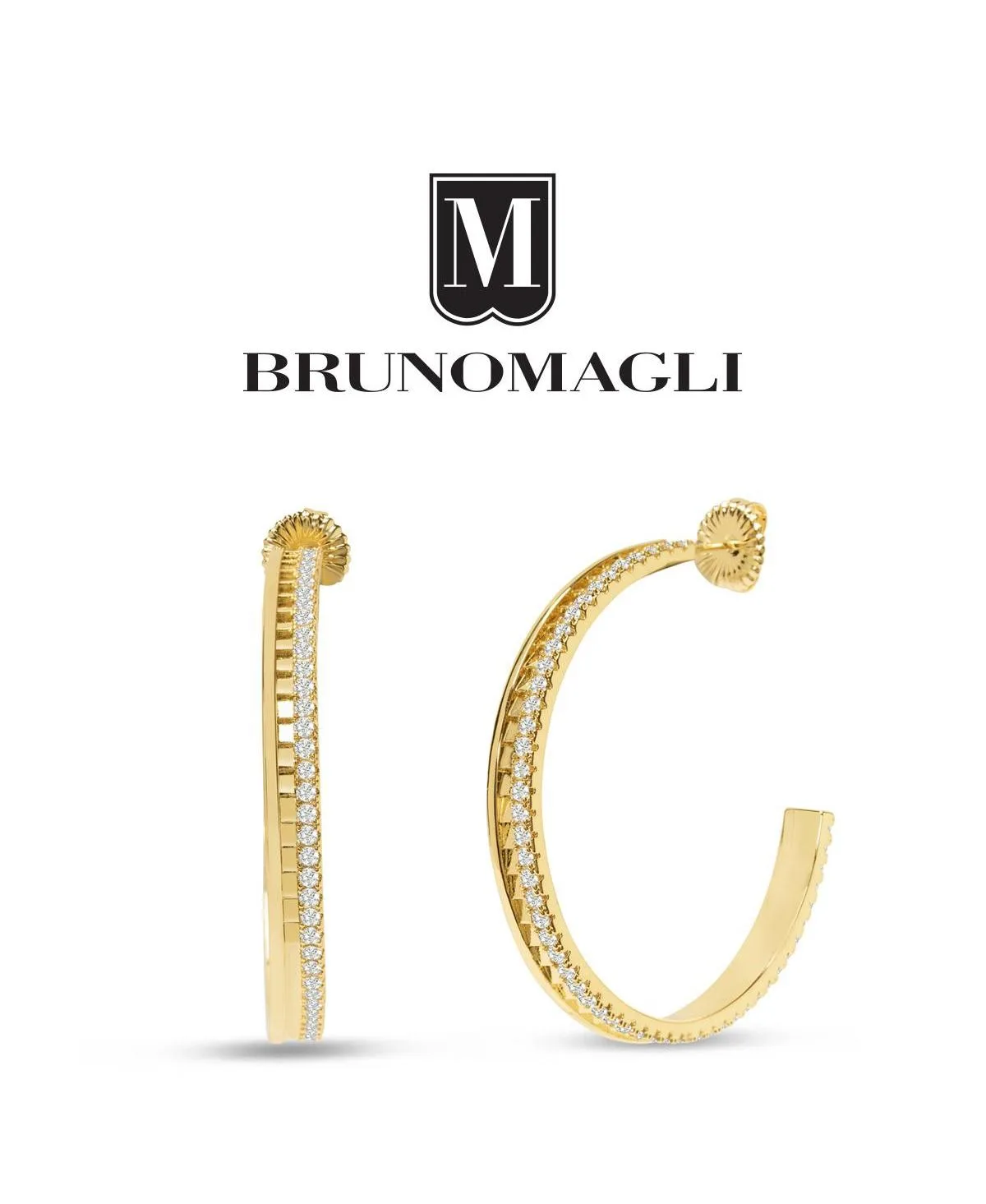 Crystal Gold-Tone Viviana Hoop Earrings