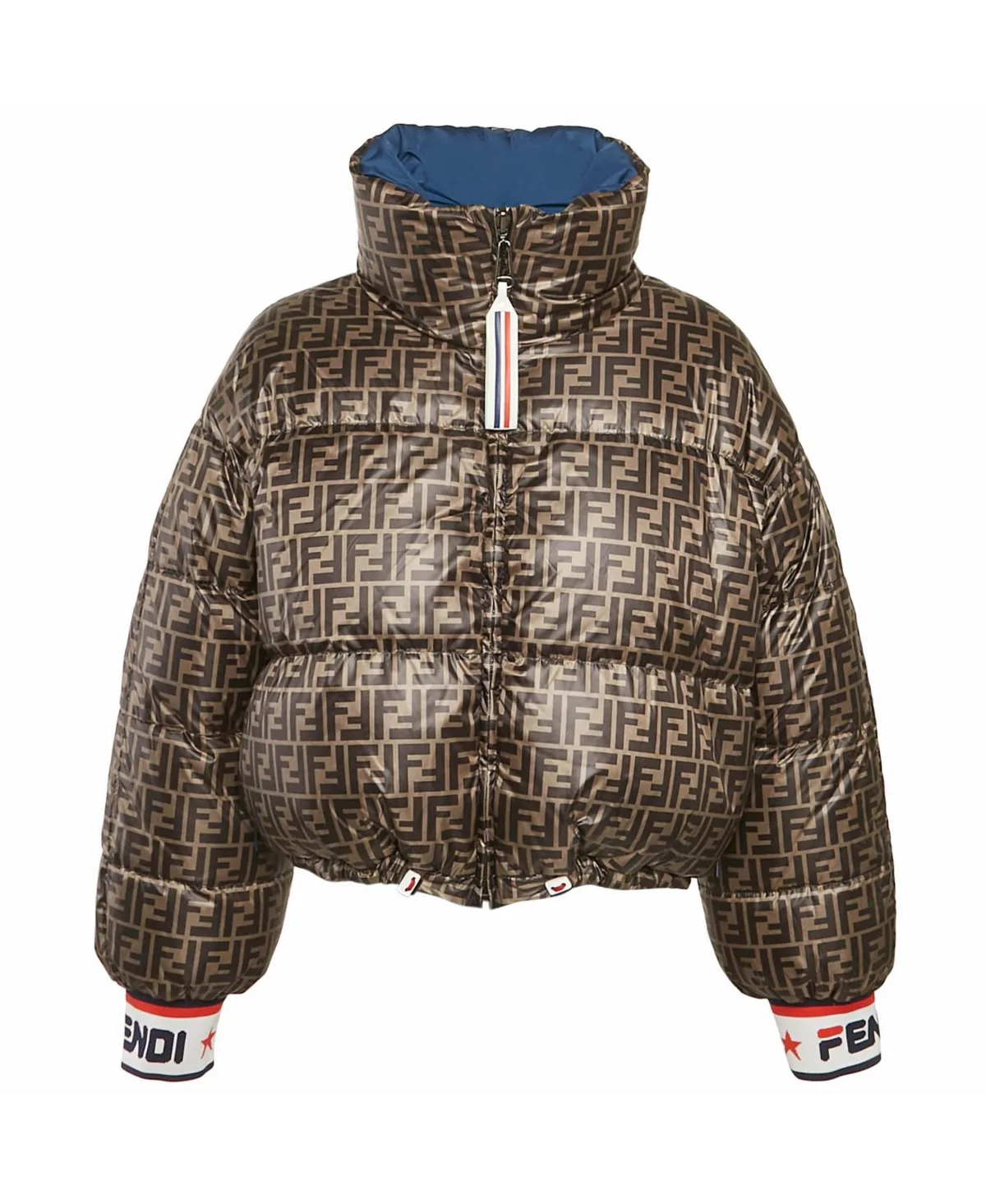 Pre-Owned Fendi Zucca Print Synthetic Reversible Down Jacket by FENDI