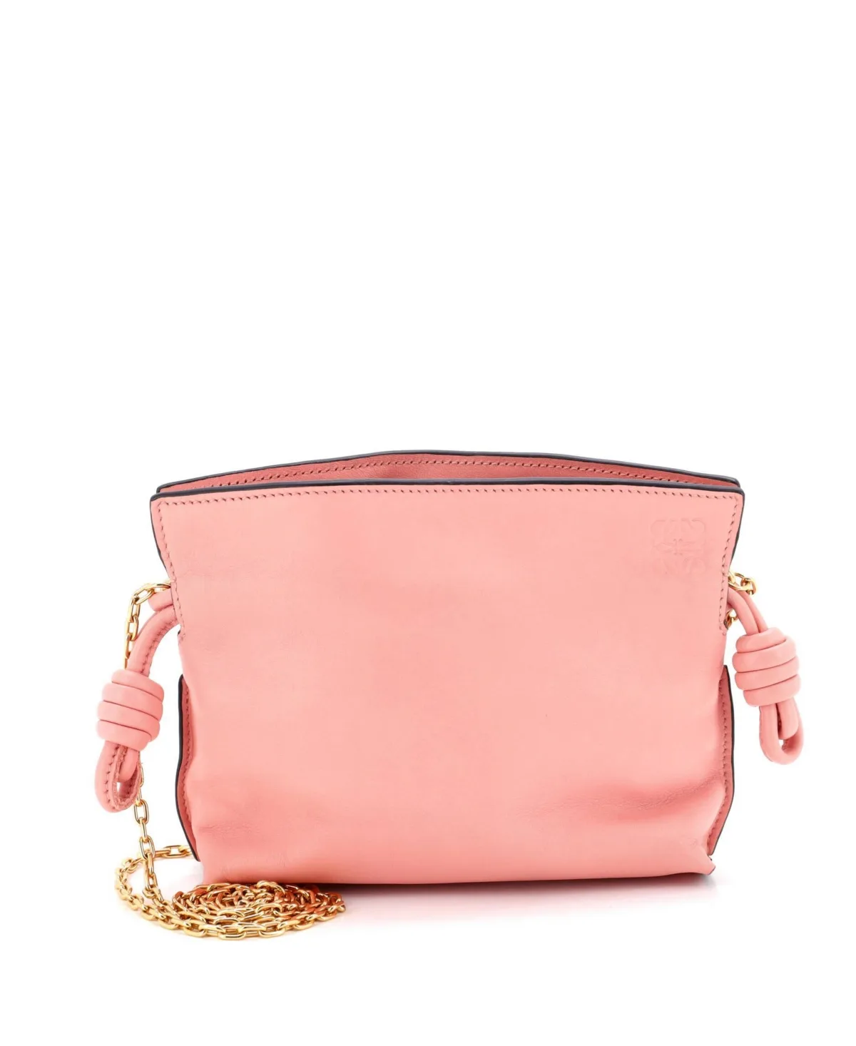 Pre-Owned Loewe Nano Flamenco Knot Chain Clutch Leather