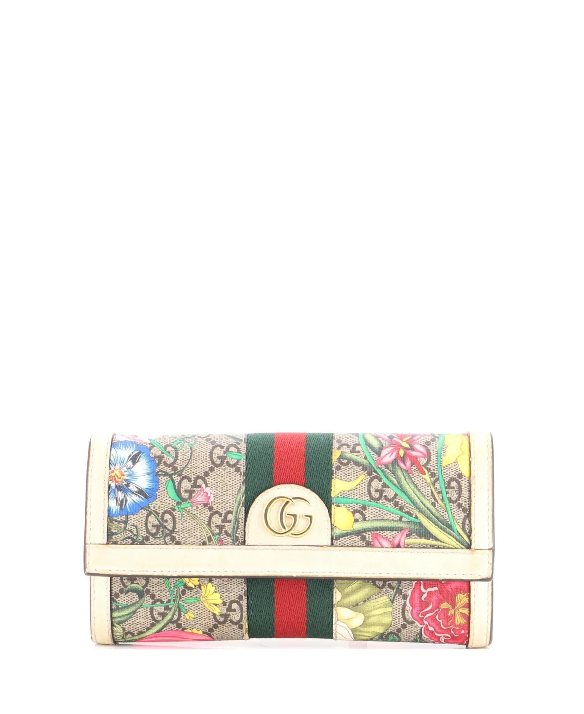 Pre-Owned Gucci Ophidia Flora Gg Coated Canvas Continental Wallet by Gucci