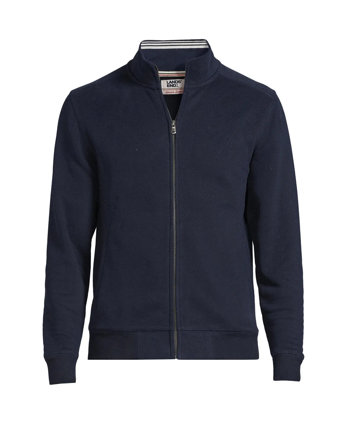 Long Sleeve Serious Sweatshirt Mock Full Zip by Lands' End