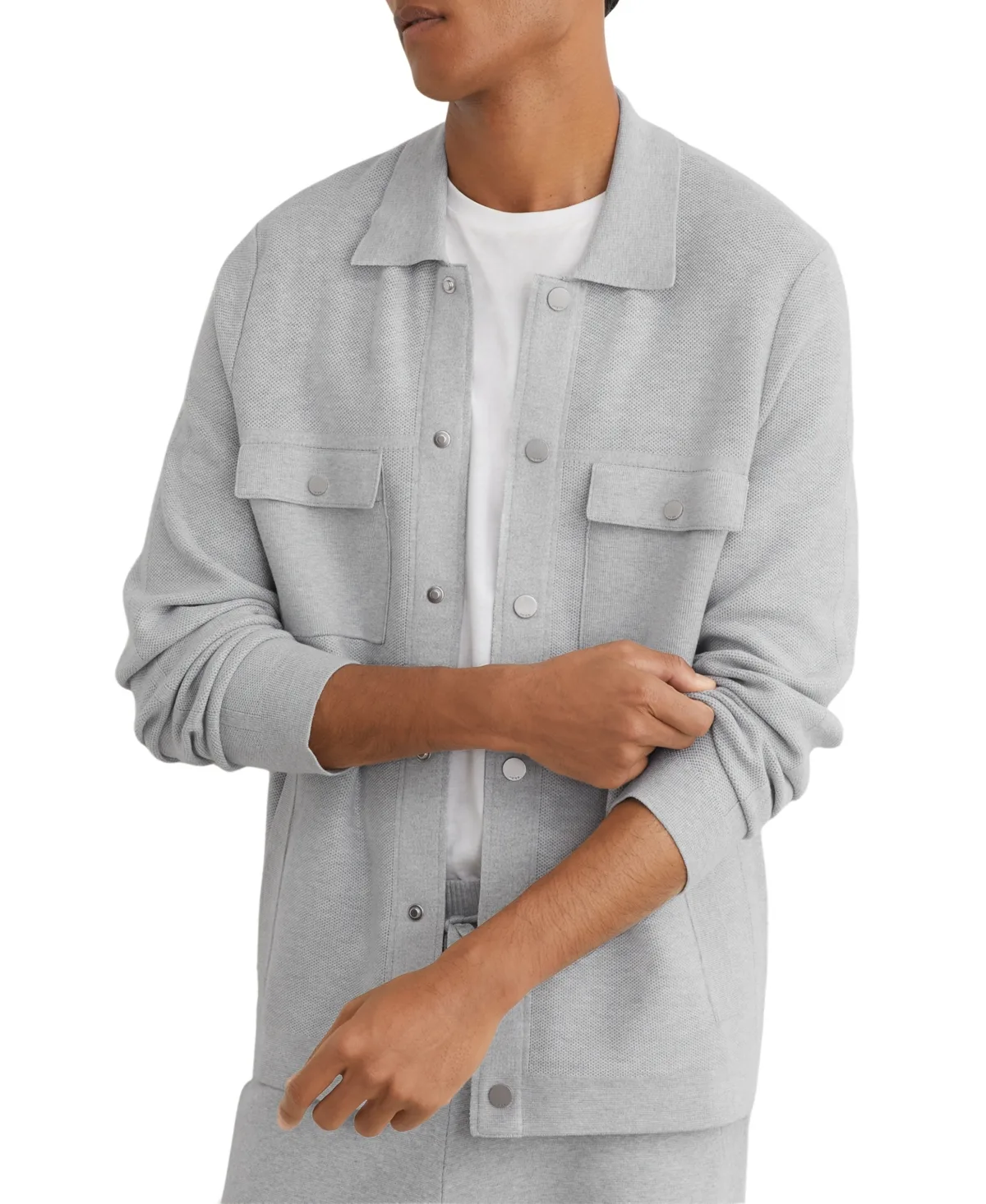 Plaistow R-Flex Textured Milano-Knit Relaxed-Fit Overshirt by Reiss
