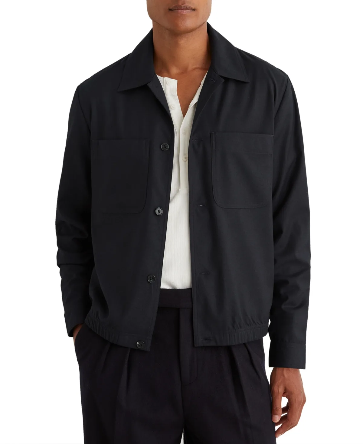 Penge Brushed Wool-Blend Twin-Pocket Overshirt by Reiss