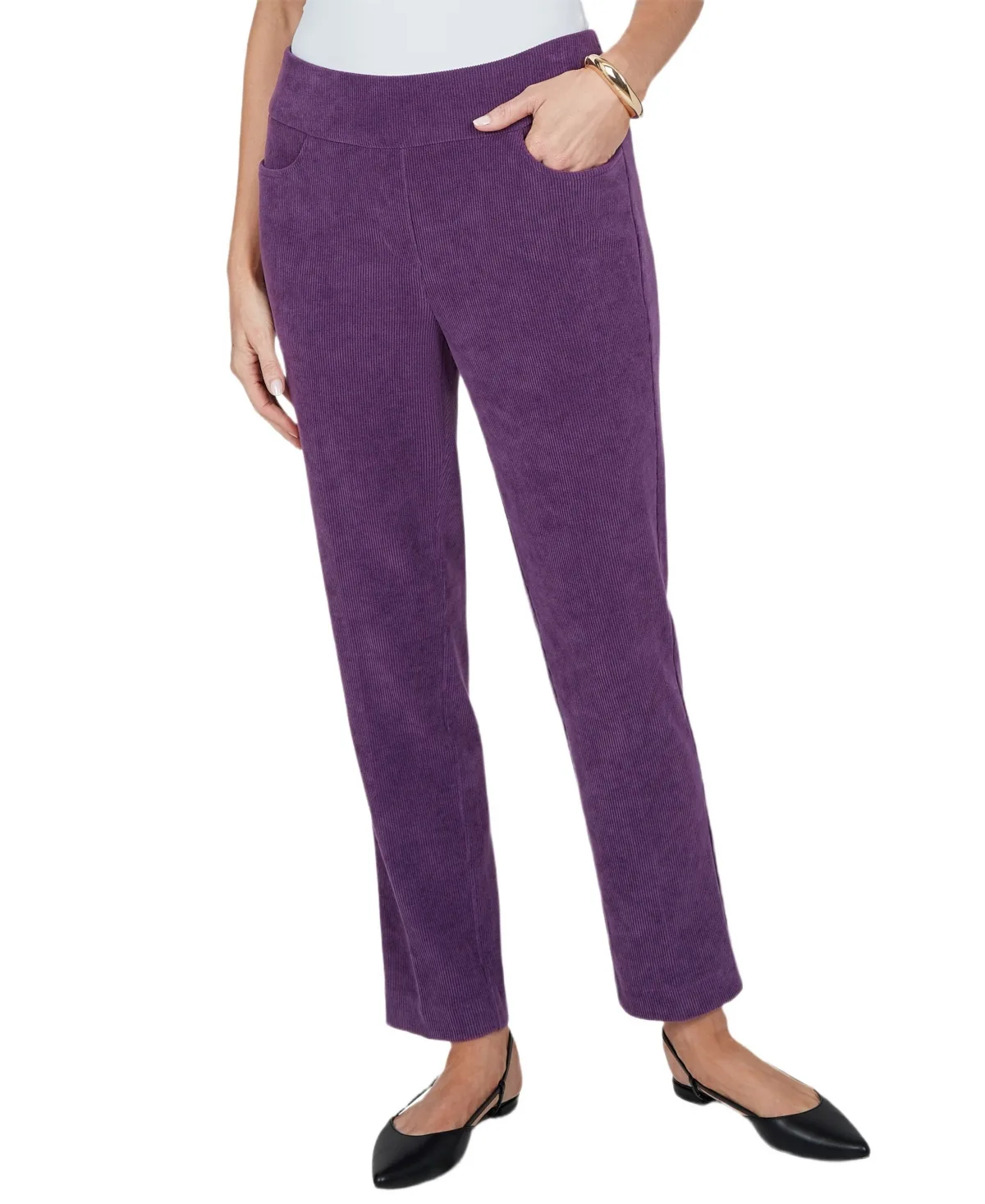 Corduroy Pull-On Straight Pants by Alfred Dunner