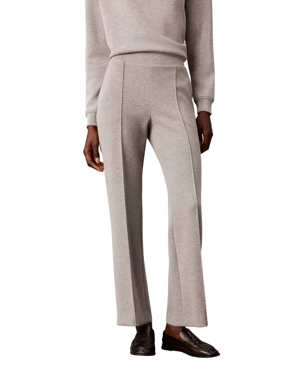 Pintuck Wide-Leg Pull-On Trousers by Calvin Klein
