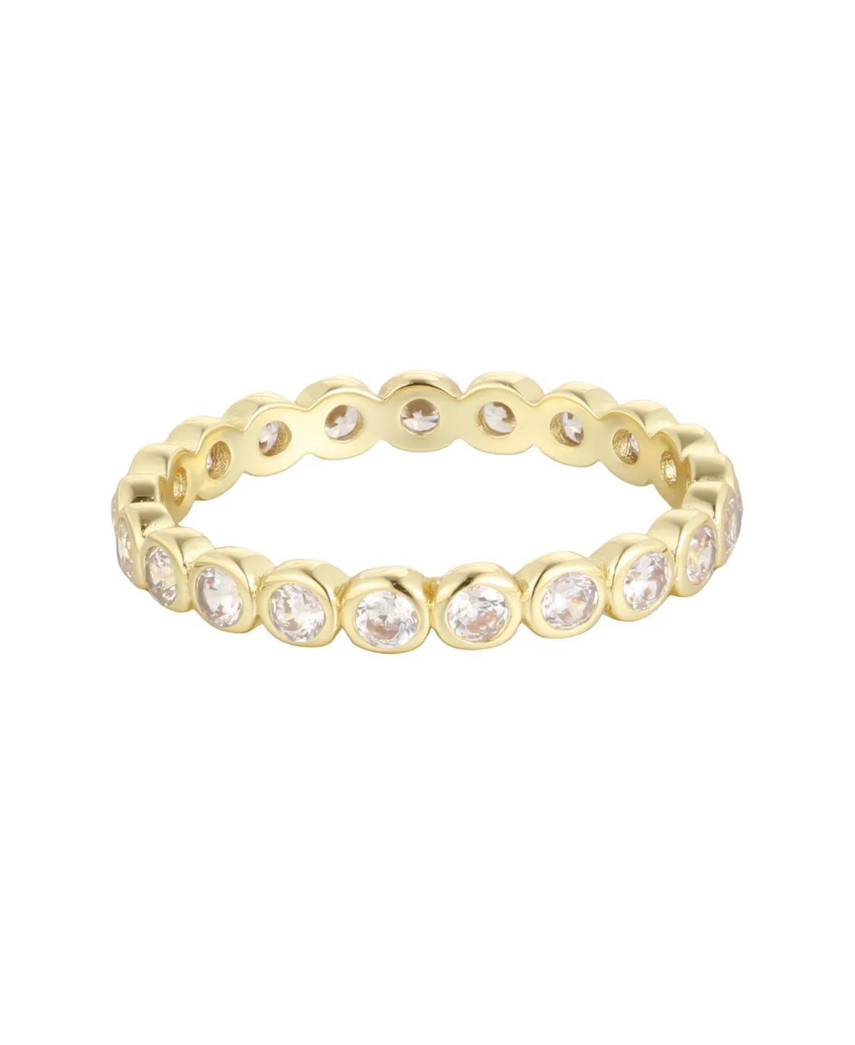 Cubic Zirconia Gold-Tone Stackable Eternity Band Ring by Adornia