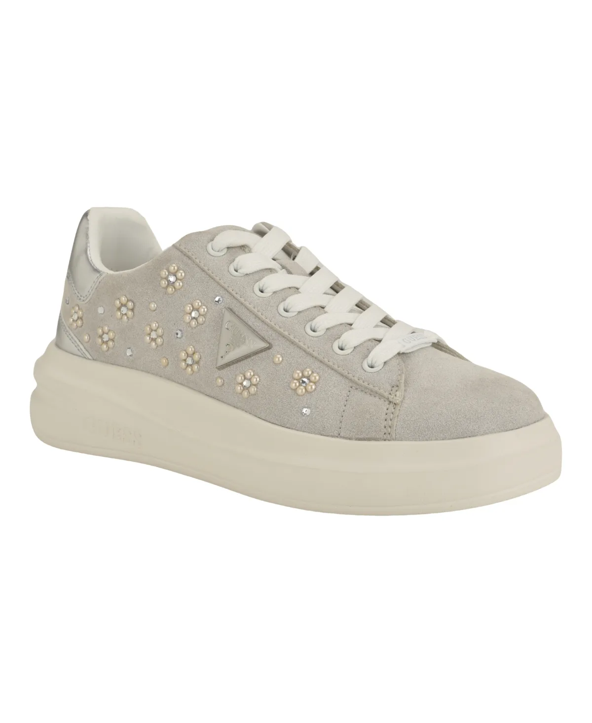 Elbina Contrast Heel Lace-Up Sneakers by GUESS