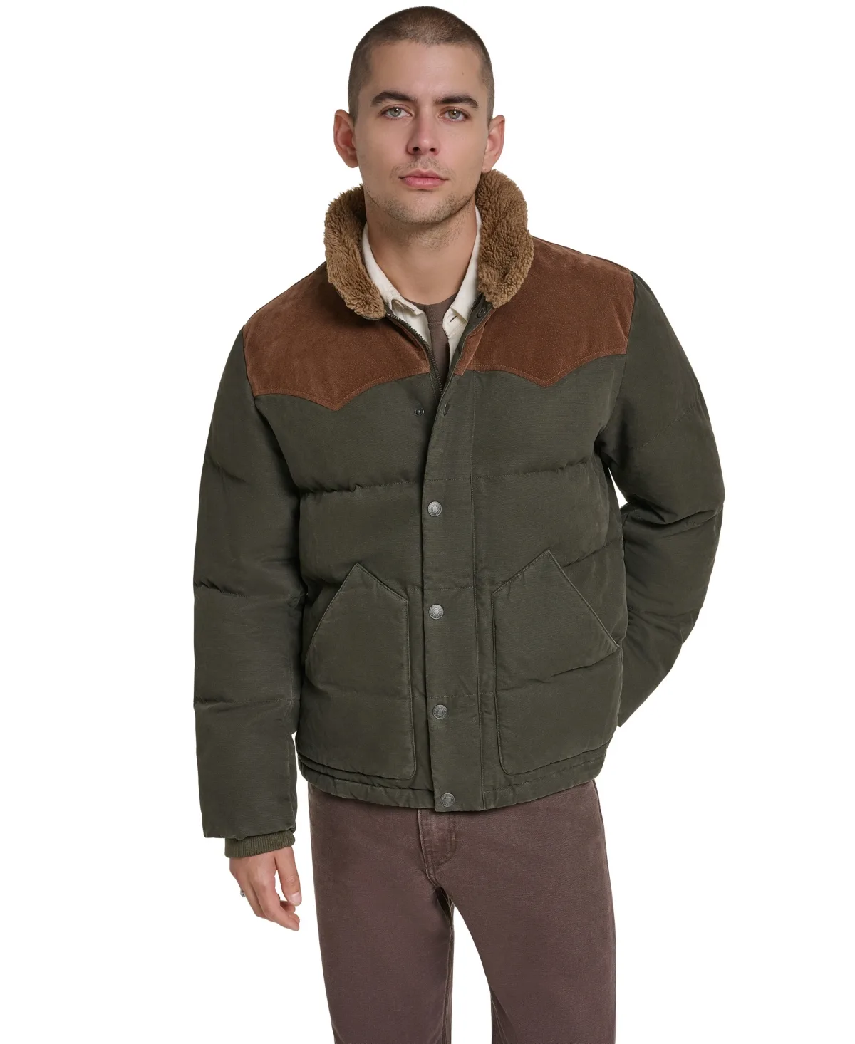 Quilted Mixed-Media Rancher Jacket by Levi's