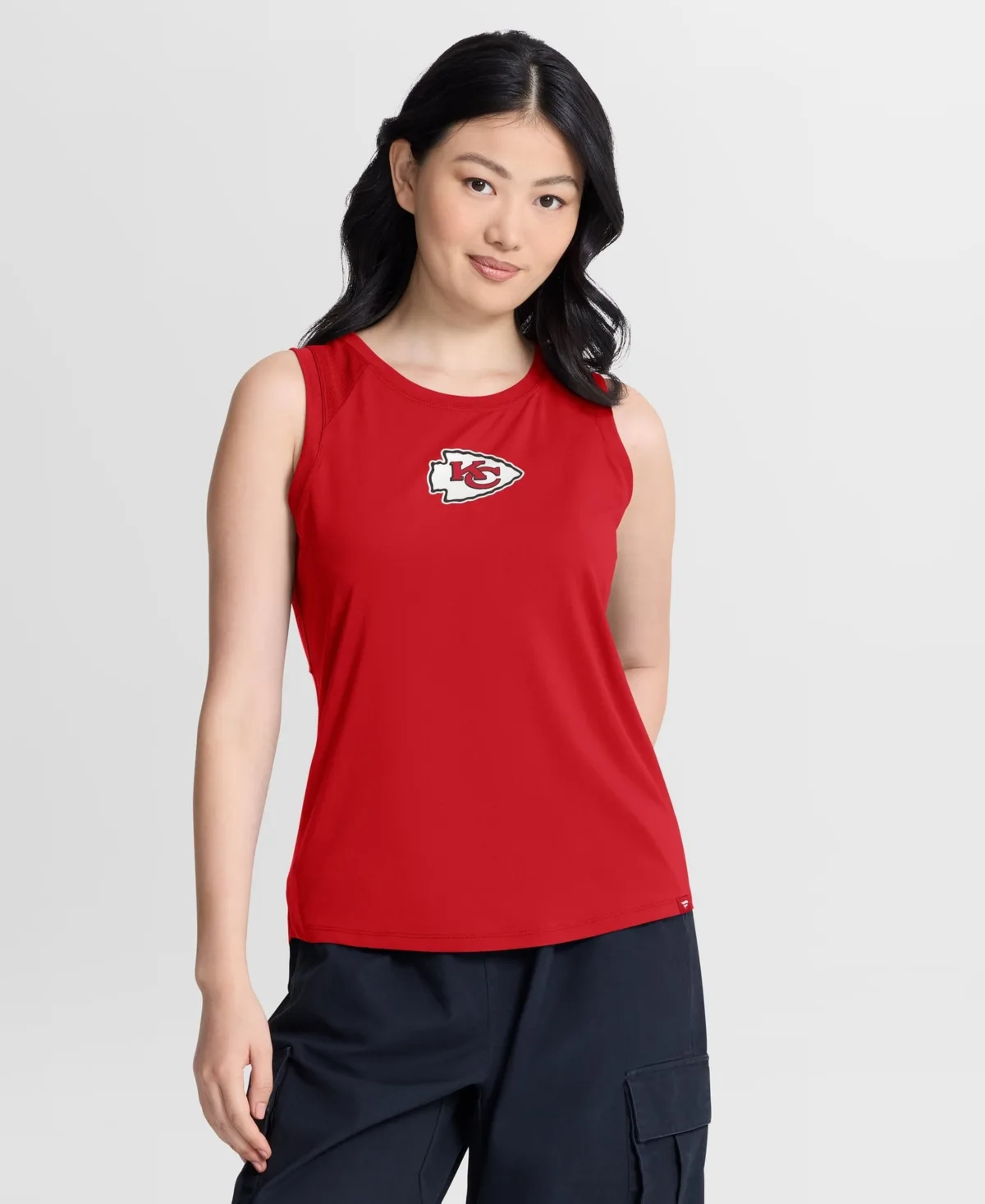 Kansas City Chiefs Scoop Neck Draped Mesh Back Tank Top by Fanatics