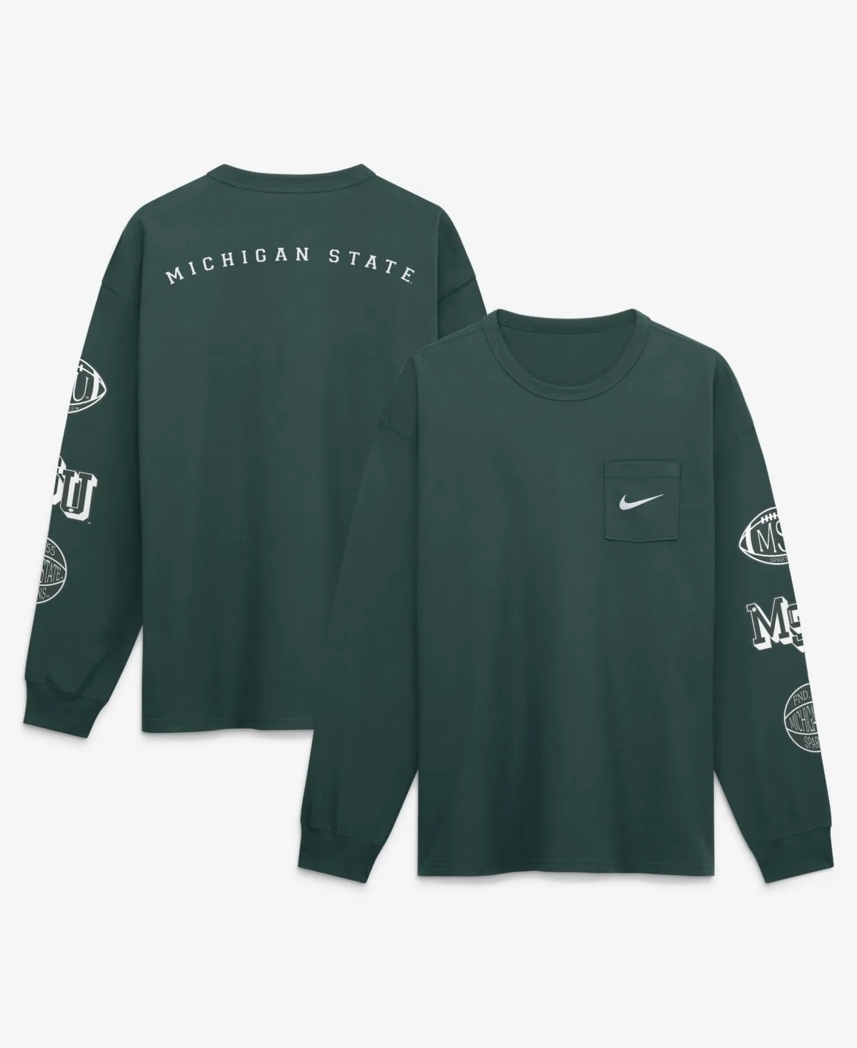Michigan State Spartans Academic Long Sleeve Pocket T-Shirt by Nike