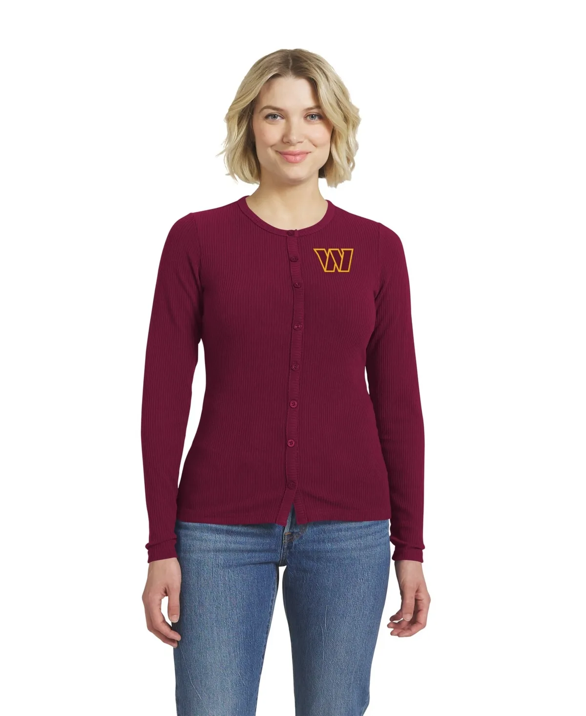 Washington Commanders Ribbed Cardigan by Wear by Erin Andrews
