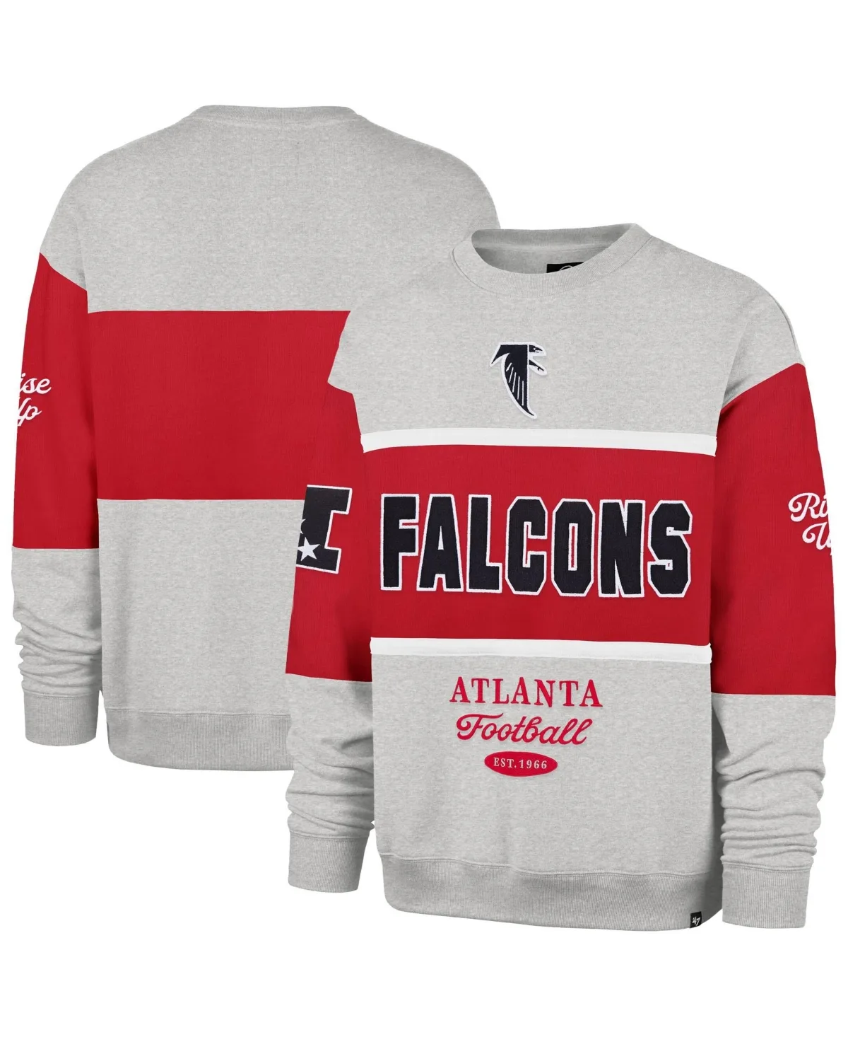 Atlanta Falcons Graphic Color-Block Crewneck Pullover Sweatshirt by 47 Brand