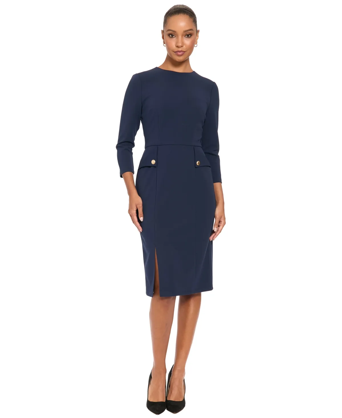Pocket Midi 3/4-Sleeve Dress