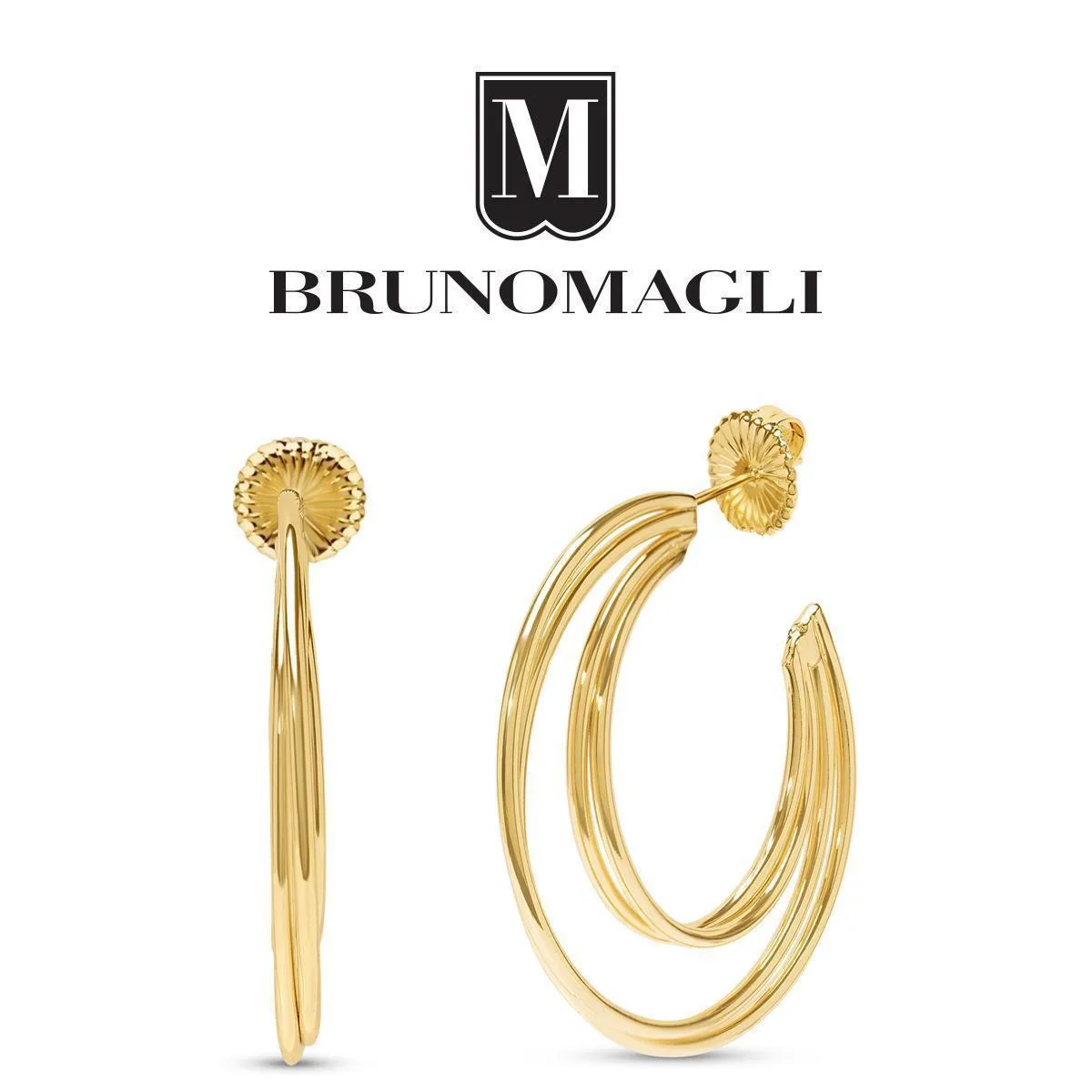 Gold-Tone Lucia Dangle Hoop Earrings by Bruno Magli